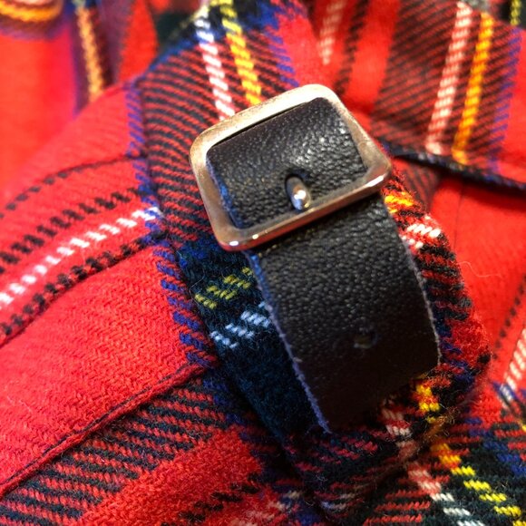 Vintage 100% Wool Skirt Kilt Tartan Plaid Pleated Irish Red Winter Fall Swiftie - Picture 3 of 11